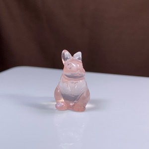 13.超透明☆モザンビーク産ローズクォーツ・うさぎさん