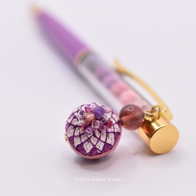 手まりのボールペン【lilac】