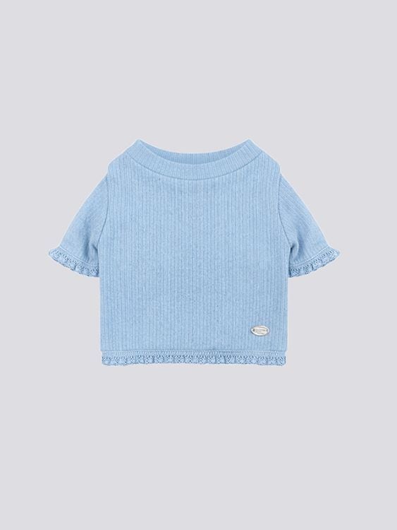 予約【BOOCCE】SOFT LACE TOP (Light blue)