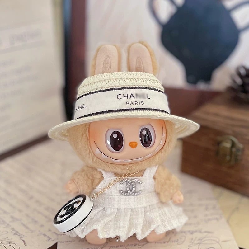 ラブブ LABUBU 服、帽子、バッグ3点セット 着せ替え ぬいぐるみ ラブブ POPMARTポップマート LABUBU 着せ替え 3点セット 帽子 バッグ