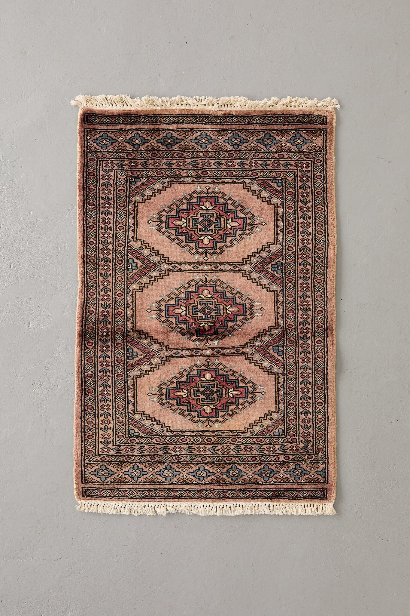 No.246 ヴィンテージラグ トライバルラグ ラホール産(103×63cm)ブラウン ベージュ ブラック