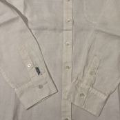 Mademoiselle NON NON マドモアゼルノンノン リネン100% 長袖シャツ M/ホワイト/薄手