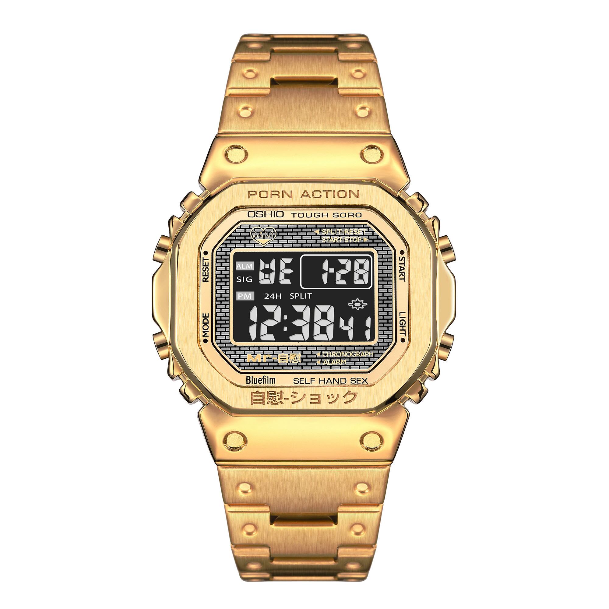 DIGITAL Multifunction WATCH METAL GOLD メンズウォッチ メンズ腕時計 男性用腕時計
