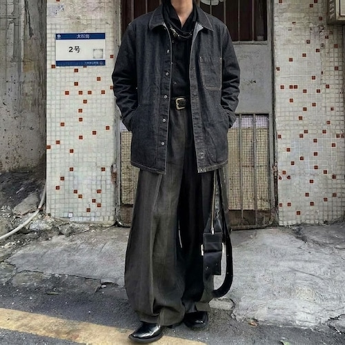 OLD Darktone denim Shirt Jacket Black