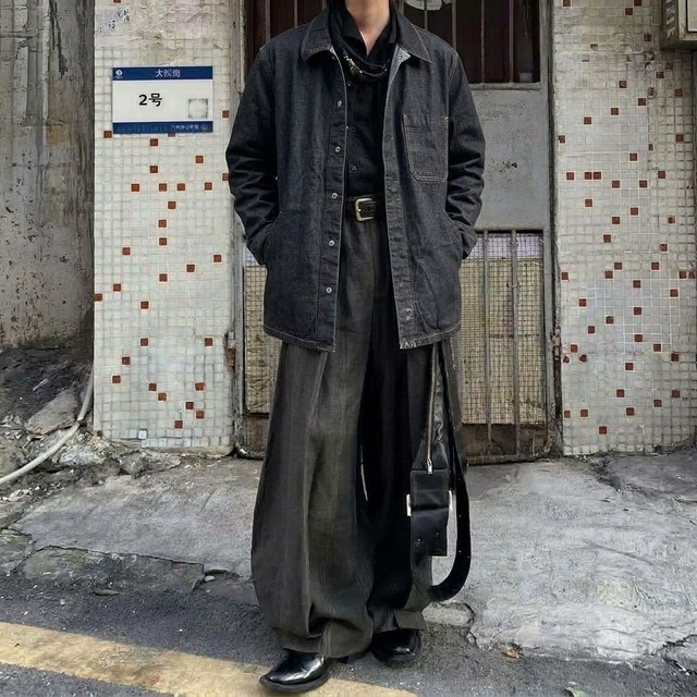 OLD Darktone denim Shirt Jacket Black