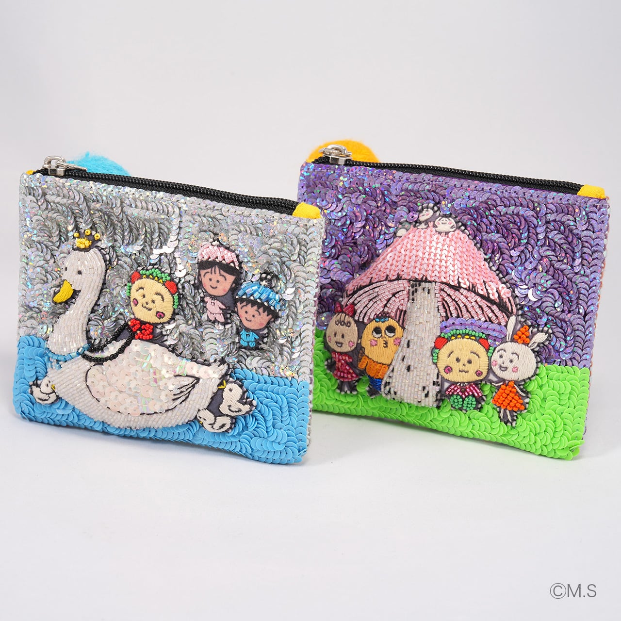 スパンコール刺繍ポーチ コジコジ swan | tamaobazaaar