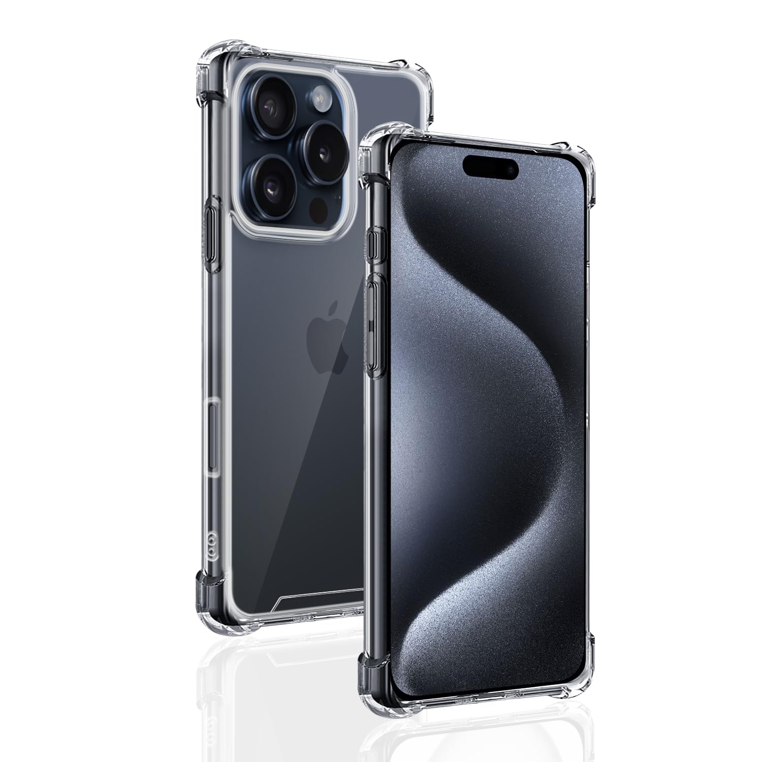 wnunbg 対応 iPhone16 Pro Max ケース 専用 透明バックカバー 柔軟TPU素材 全面保護 耐衝撃 落下防止 すり傷防止