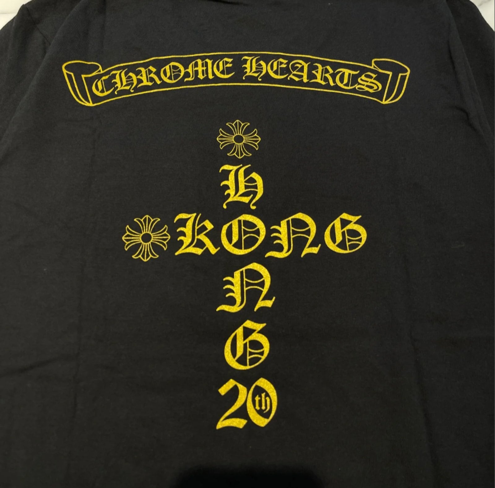 CHROME HEARTS クロムハーツ 香港限定 バックスクロール＆ロゴクロス T