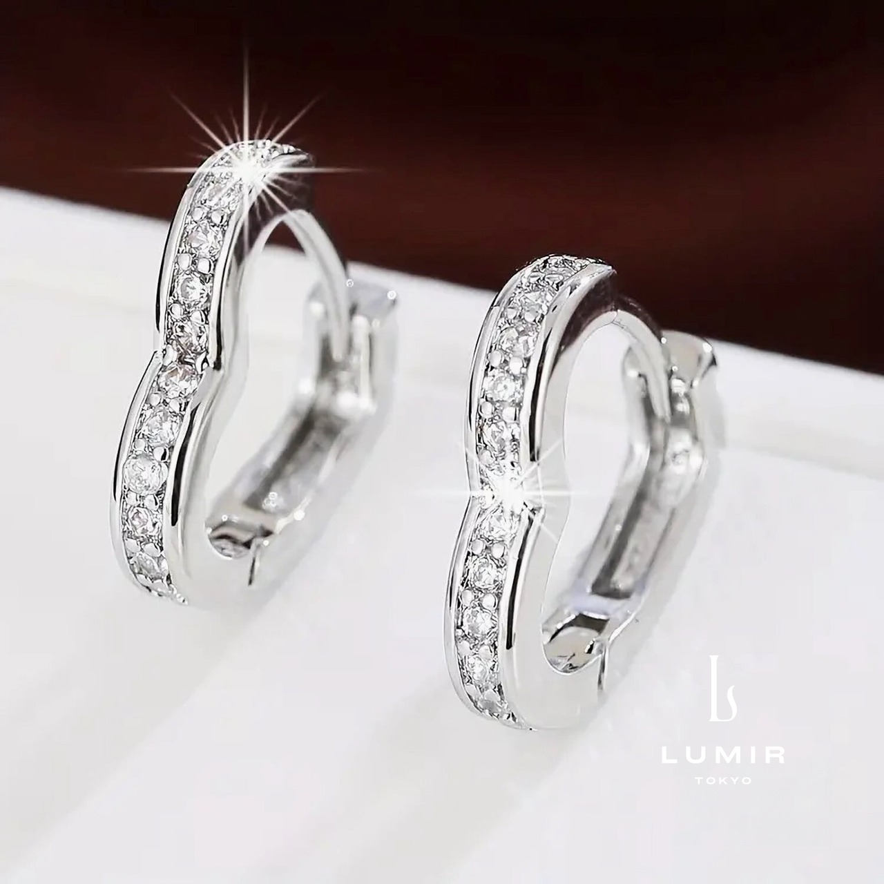ハートジルコニアフープピアス