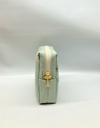 ポケットティッシュケース付き　スクエアポーチ　ミントフラワー｜とりさん工房ーかわいいハンドメイドポーチ