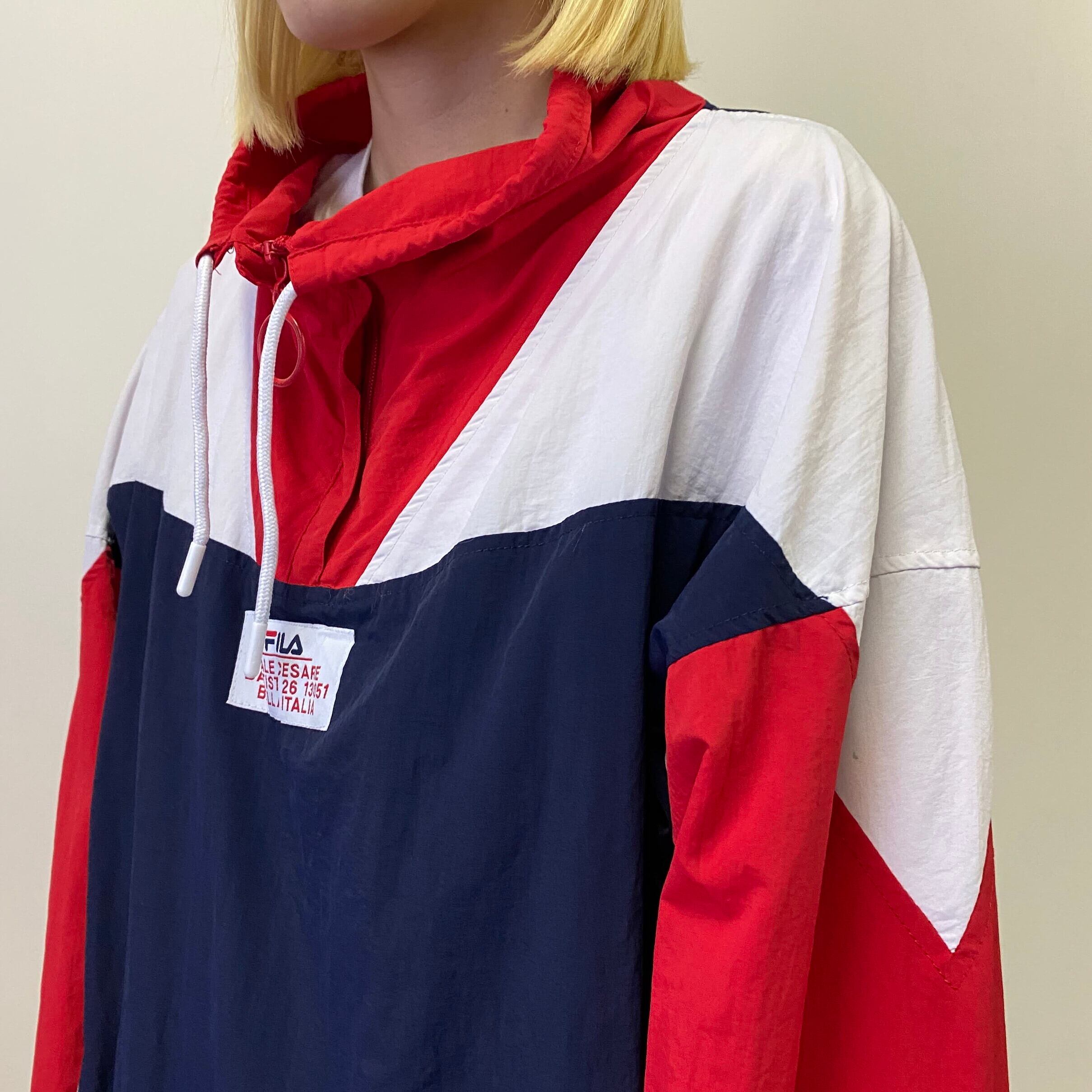 FILA フィラ ”VIALE CESARE” ショート丈 ハーフジップ 切替