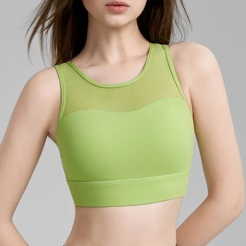 メッシュ切り替え バックコンシャス スポーツブラ *5col* Y0310 画像