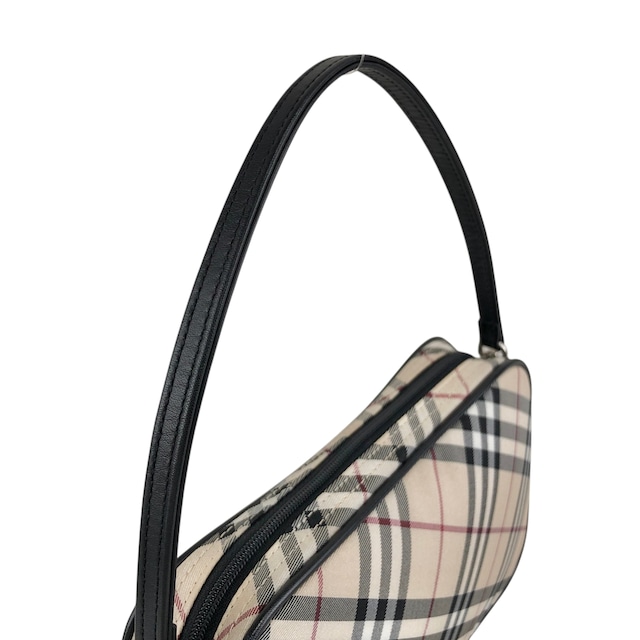 BURBERRY バーバリー ノバチェック ショルダーバッグ ベージュ キャンバス アクセサリーポーチ vintage ヴィンテージ オールド y47wfc