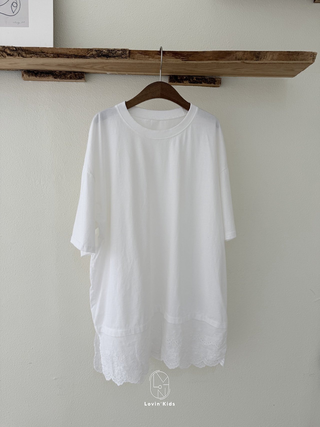 [Lovin' Kids] Angel Lace Tee Mom / [러빈] 엔젤레이스티엄마