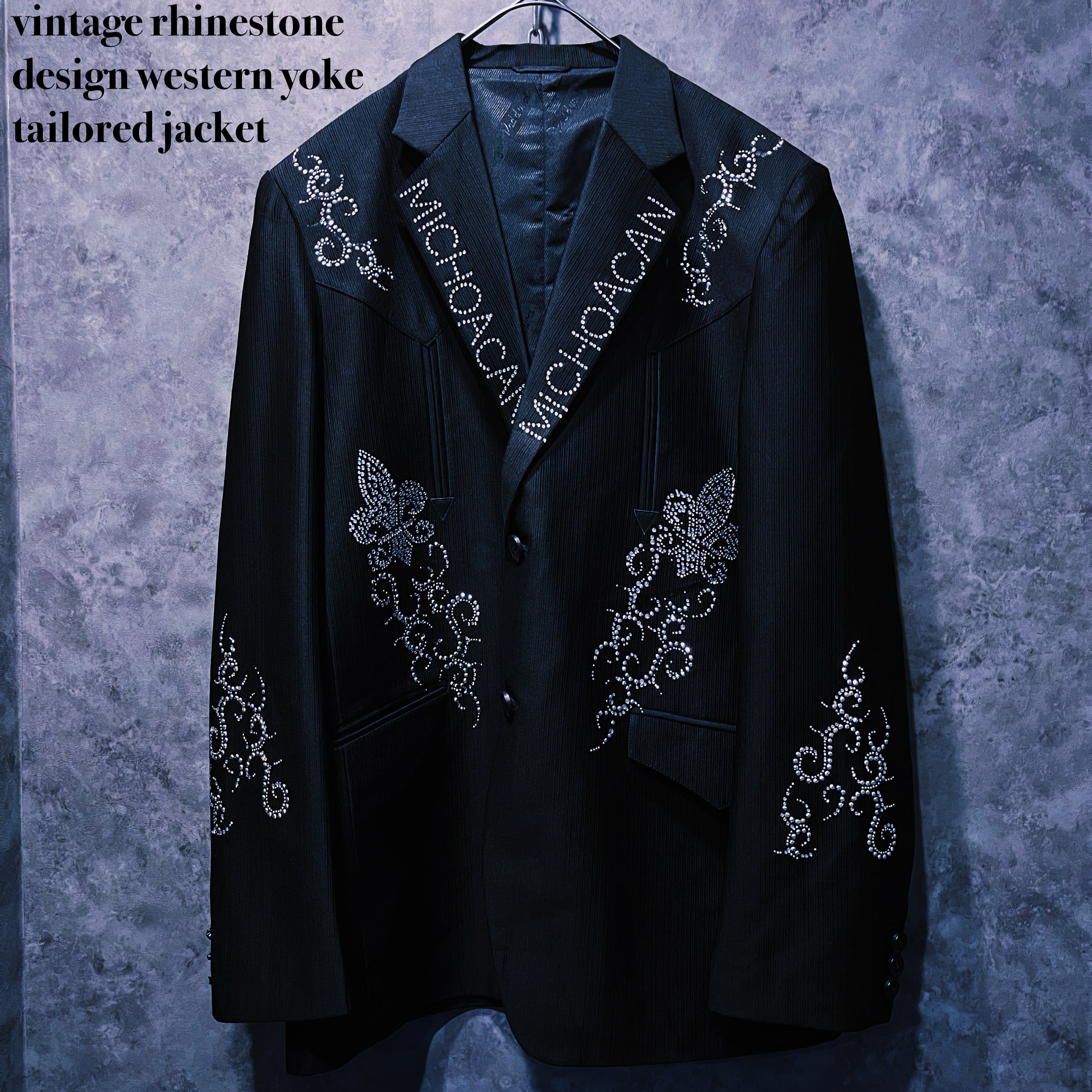【doppio】vintage rhinestone design western yoke tailored jacket