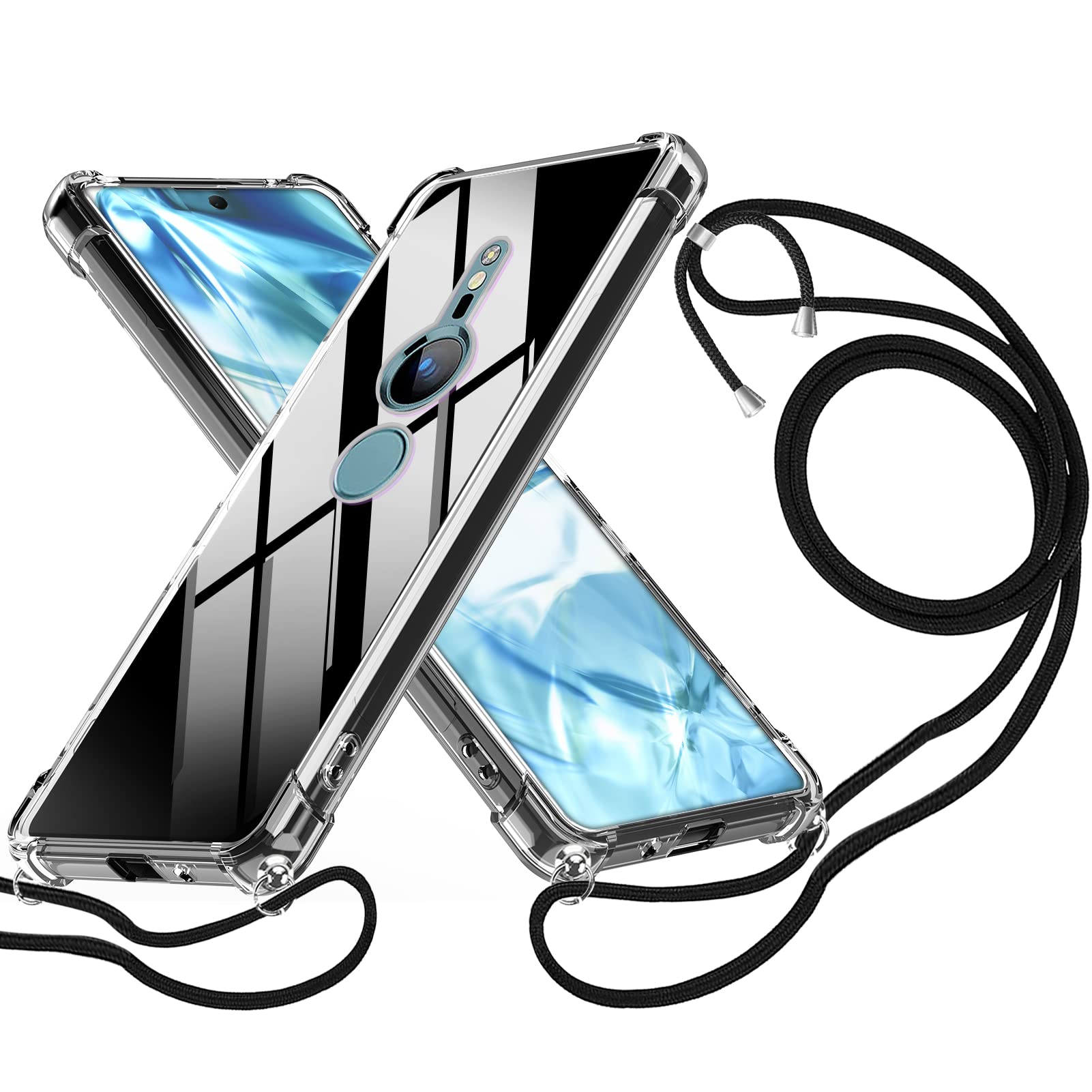 CQTMYWL 対応 Xperia XZ3 ケース SO-01L SOV39 クリア ショルダーストラップ TPU 耐衝撃 軽量 透明