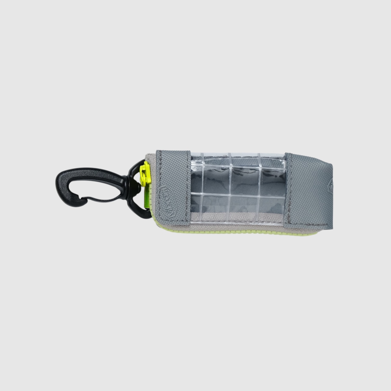 vibram light case (silver×clear) with yellow glowing zip