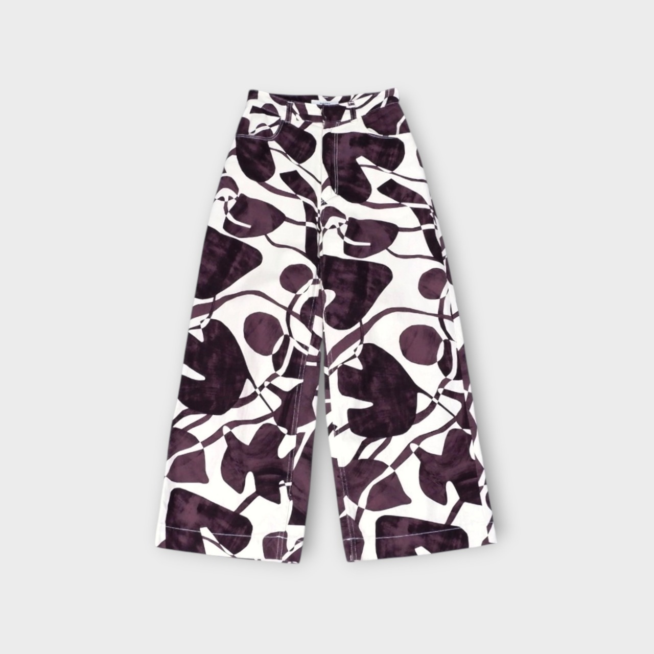 PHEENY【DRILL LEAF PRINT HIGH WAIST PANTS】