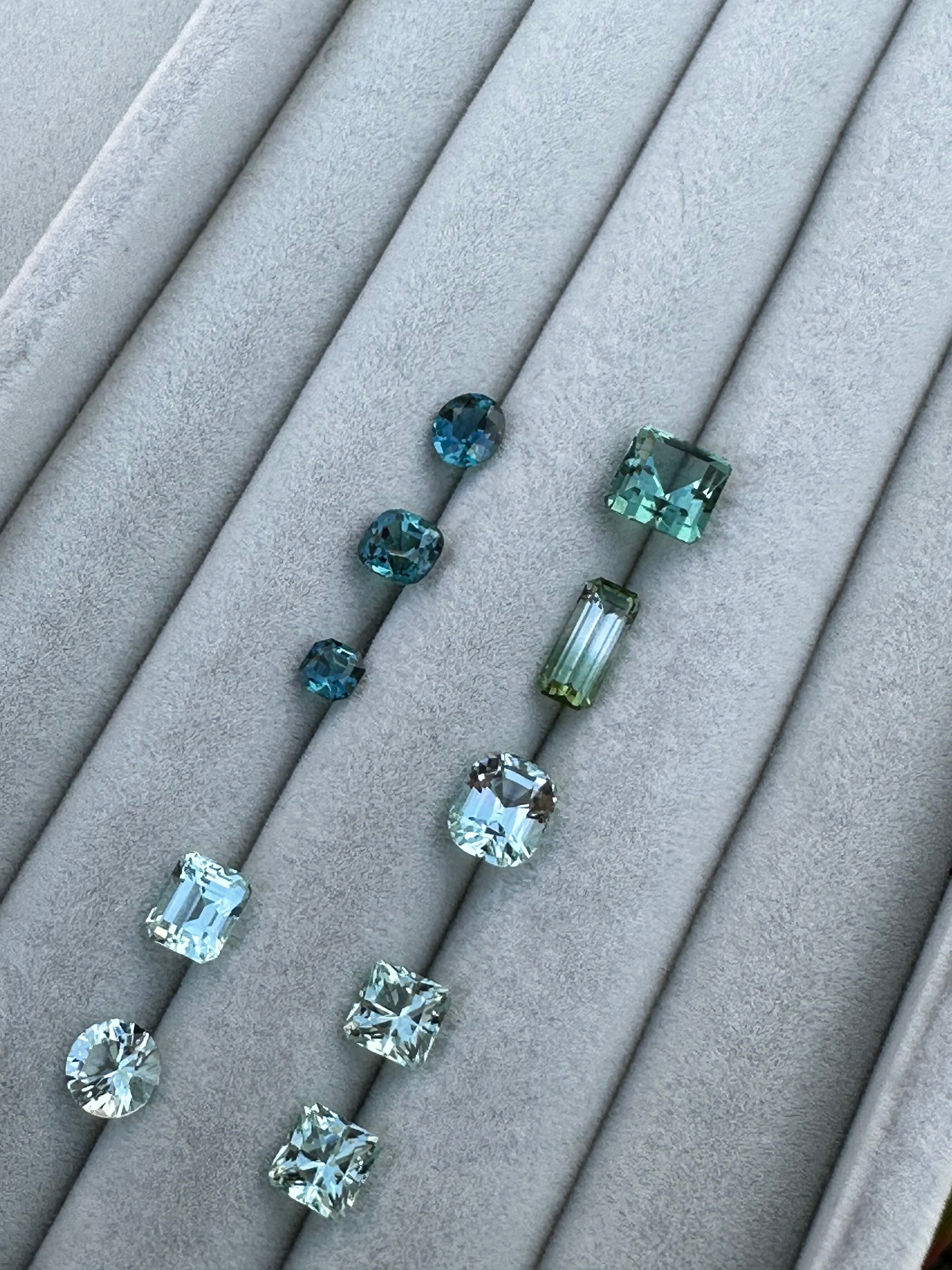 アイスブルートルマリン 5.5x5.5mm, 0.88ct ナミビア産 | ROSWAY