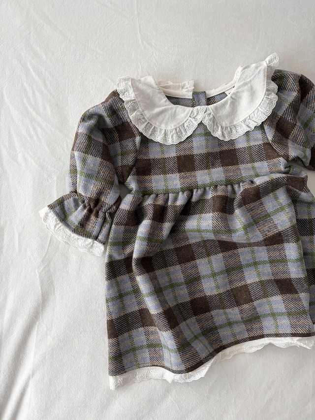 ꒰ 即納 ꒱ wool check one-piece