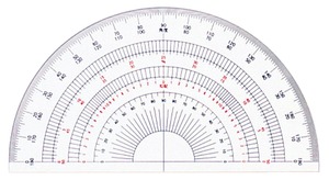 【在庫処分】DRAPAS ドラパス 半円分度器 アクリル製 18cm 16505