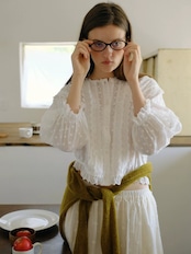 Fleurette Embroidery Lace Puff Sleeve Blouse F0840