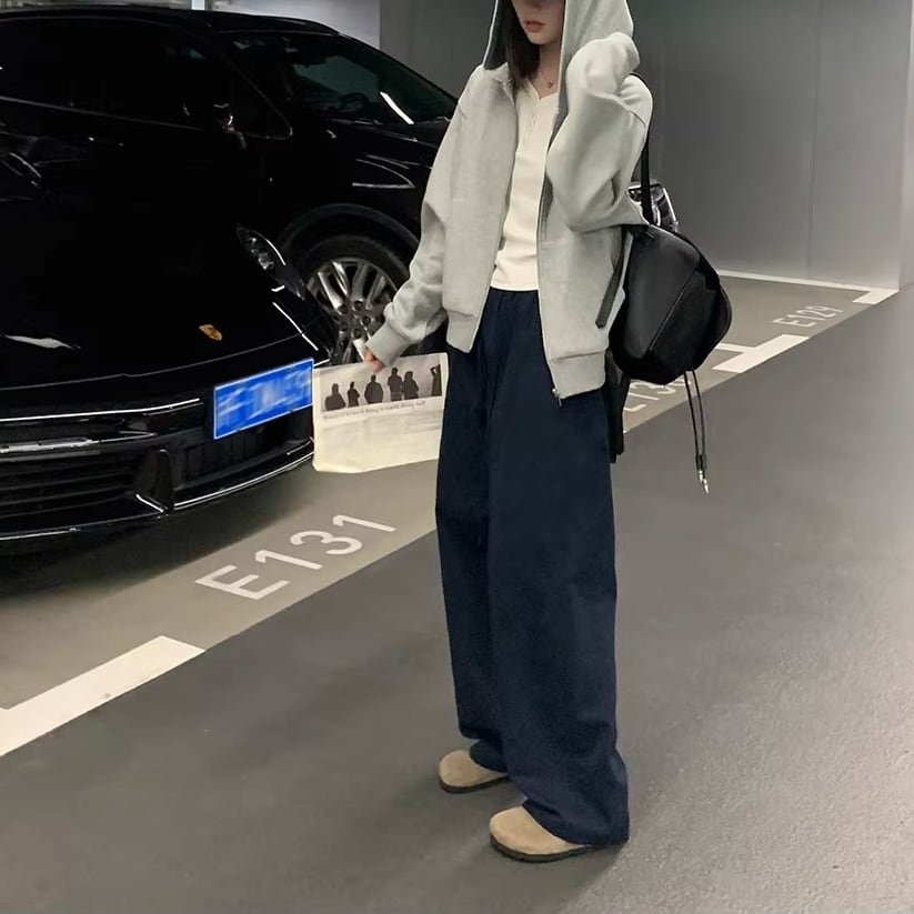 ドローストリング ワイドレッグ フルレングスパンツ 2color APA0009