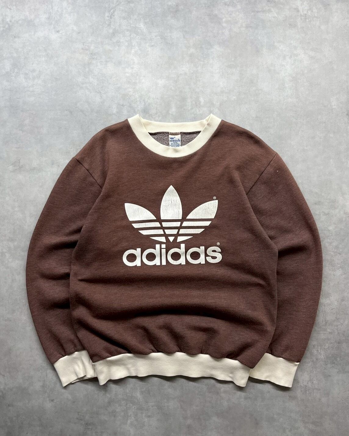 ~80s adidas Logo Print 2tone Sweat Shirt