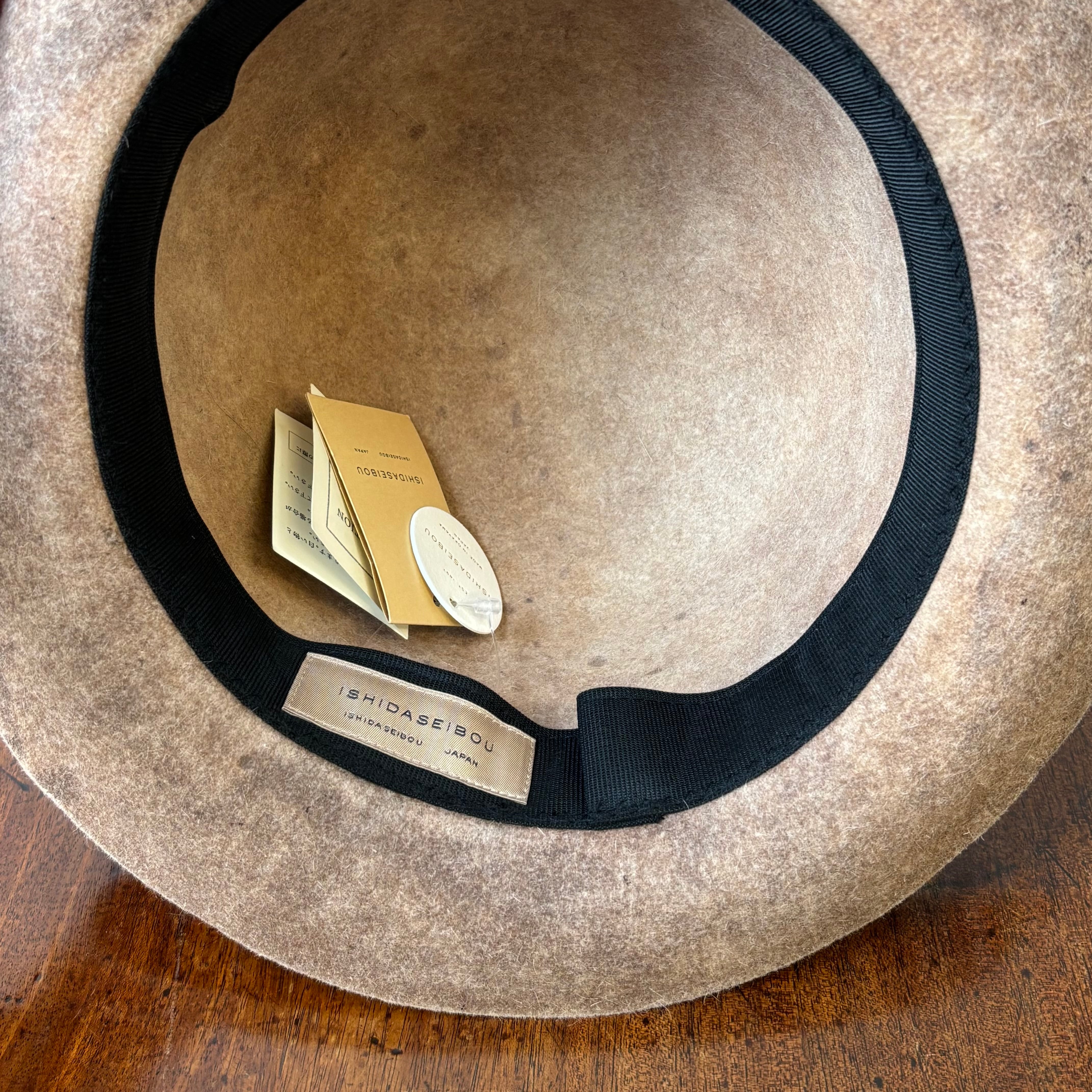 石田製帽 ラビットファーハット 柿渋染 | 萬栄堂帽子店