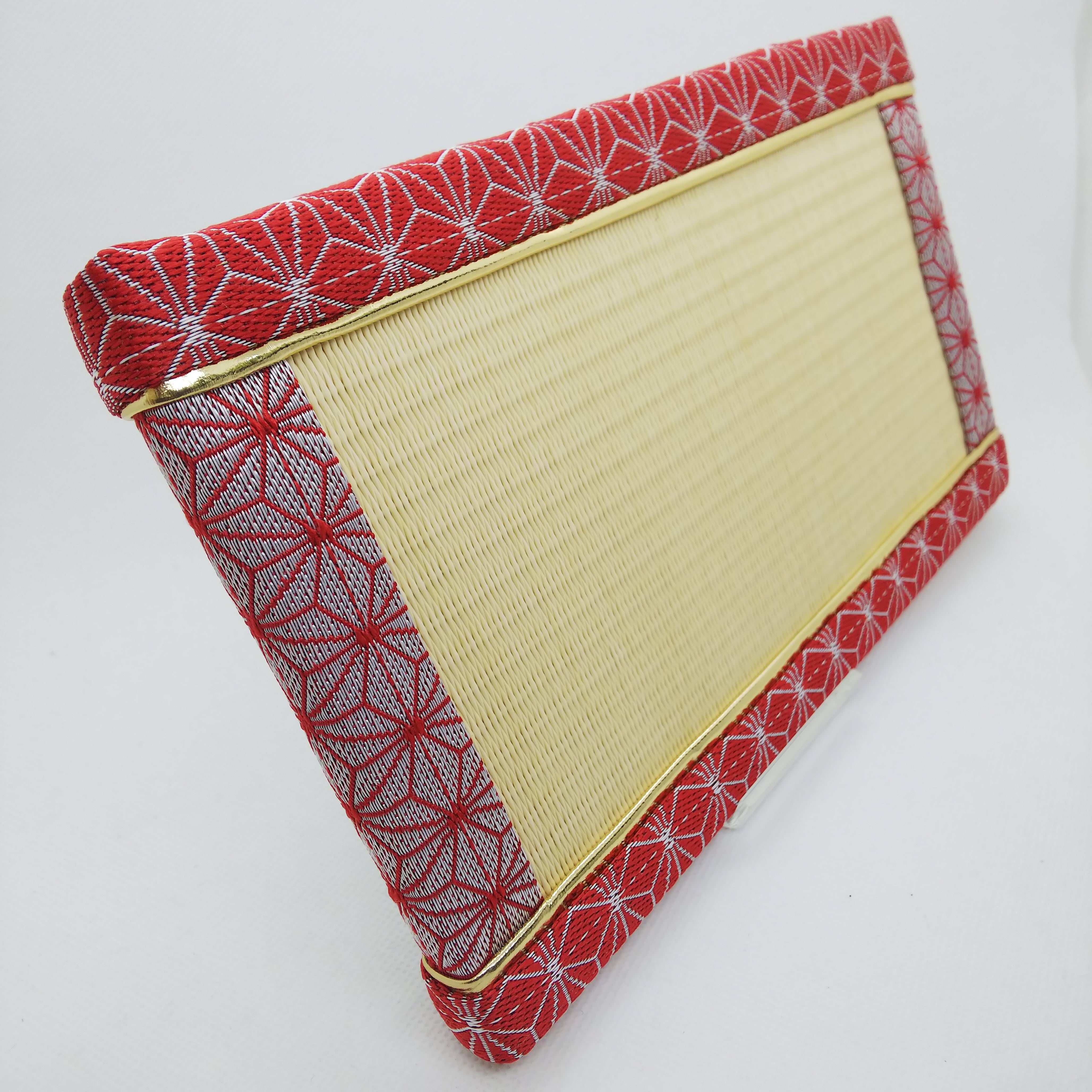 ミニ畳 オリジナル「華台」麻の葉柄 RED | たたみ工房 畳心