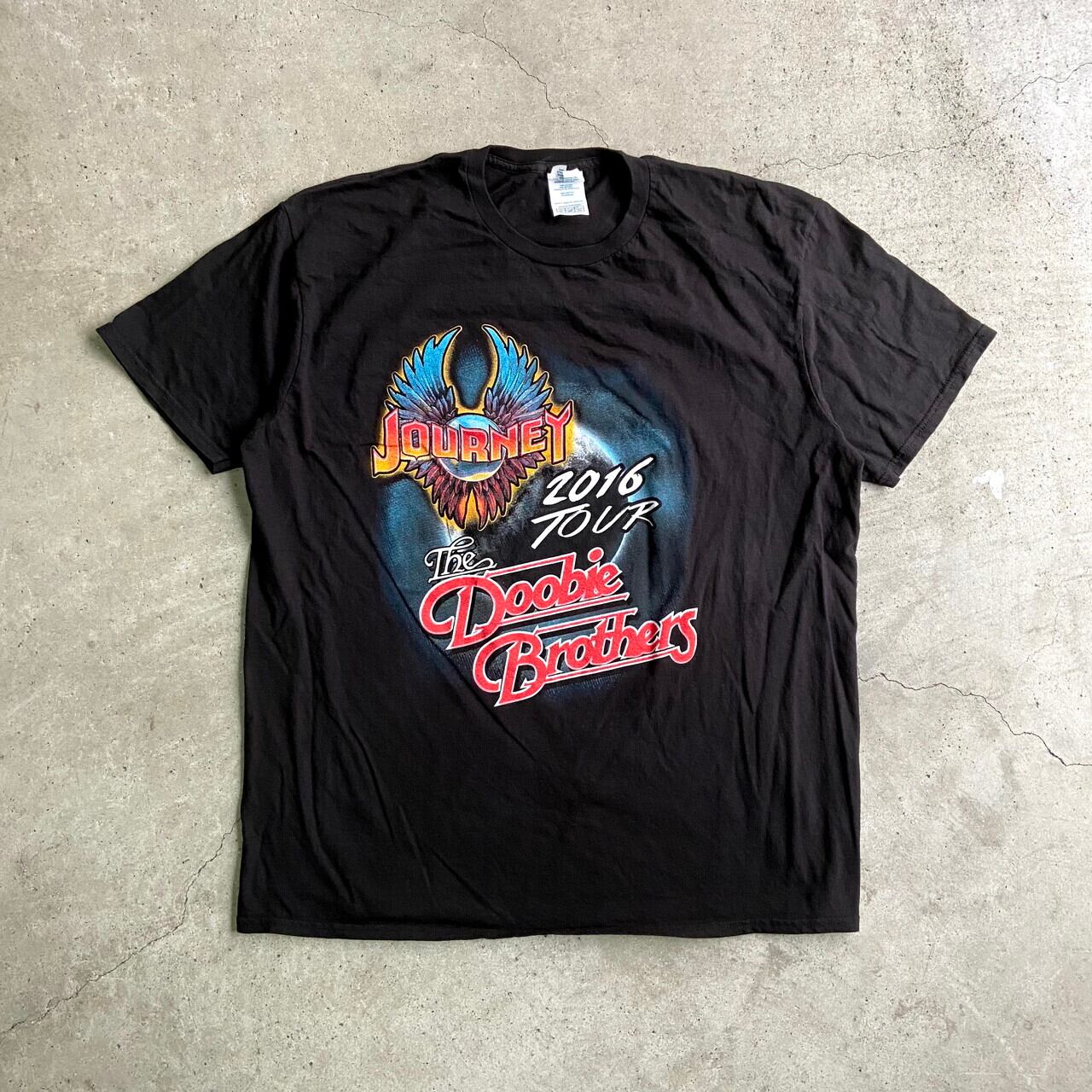 Journey And The Doobie Brothers 16 Tour バンドtシャツ メンズxl 古着 ジャーニー ドゥービー ブラザーズ 両面プリント バックプリント ブラック 黒 Tシャツ Sa24 Ts26 Cave 古着屋 公式 古着通販サイト