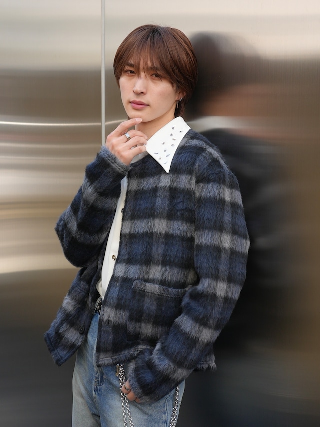 【ALUDE SELECT】galaxy lame glossy shirt（2color）