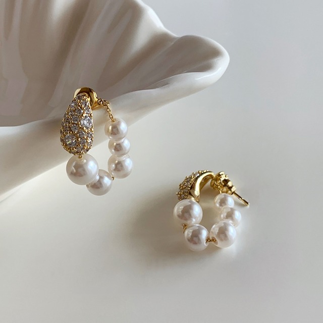 パールドロップフープピアス　12368