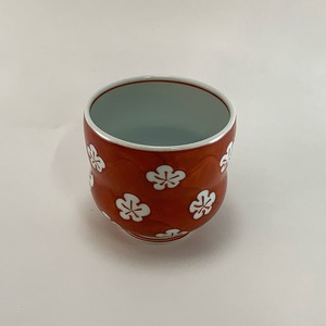 源右衛門窯作 赤絵梅紋 湯呑