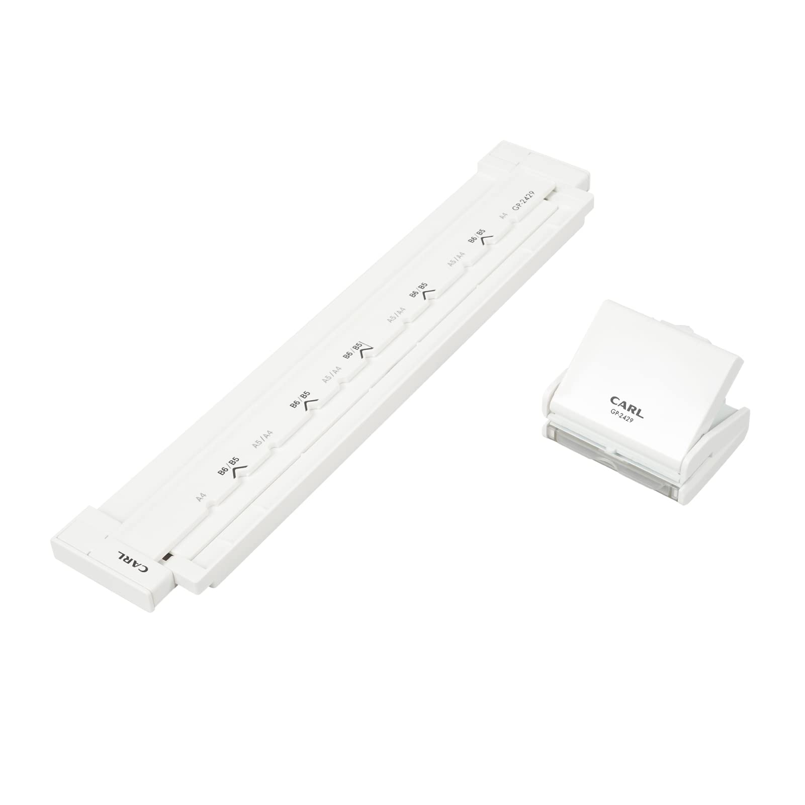 カール事務器 リングノート用 ゲージパンチ 国際標準 1/3インチ(8.47mm)ピッチ 角穴 A4/34穴 B5/29穴 A5/24穴 5枚 ホワイト 日本メーカー GP-2429