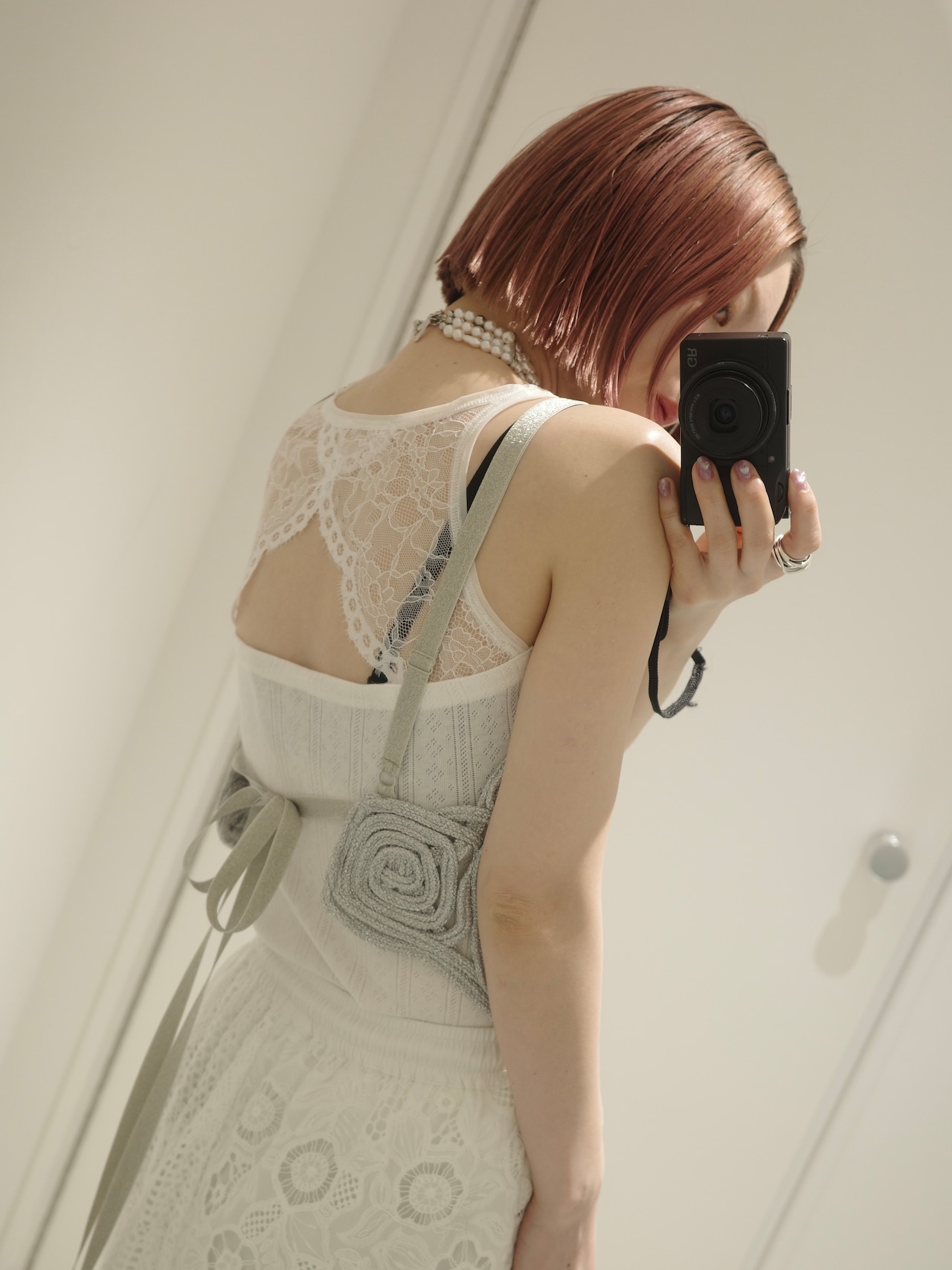 【予約販売】MUKASA ムカサ/ Embroidery Metalic Camisole / キャミソール - 3