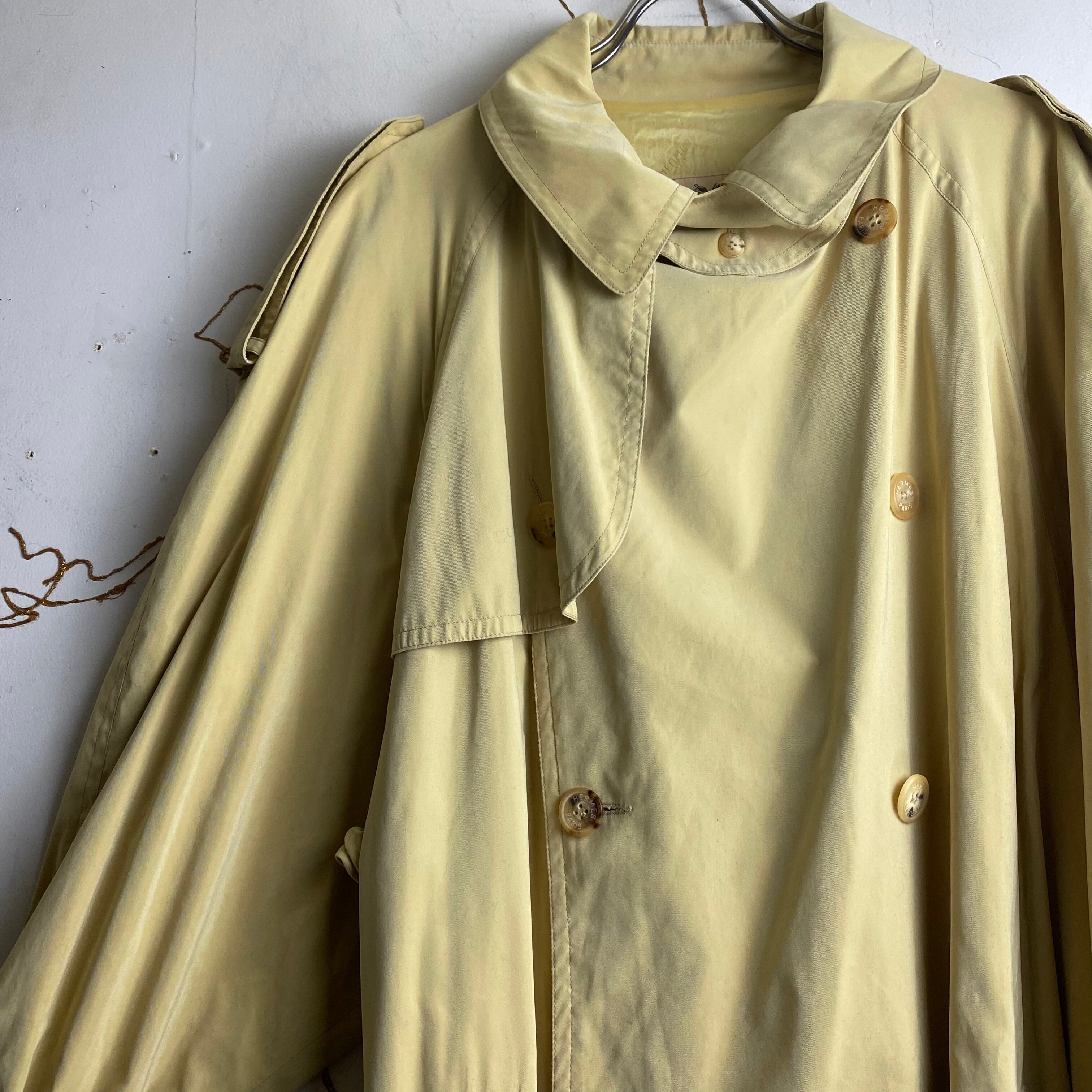 vintage HERMES lemon yellow color peach skin coat | NOIR ONLINE