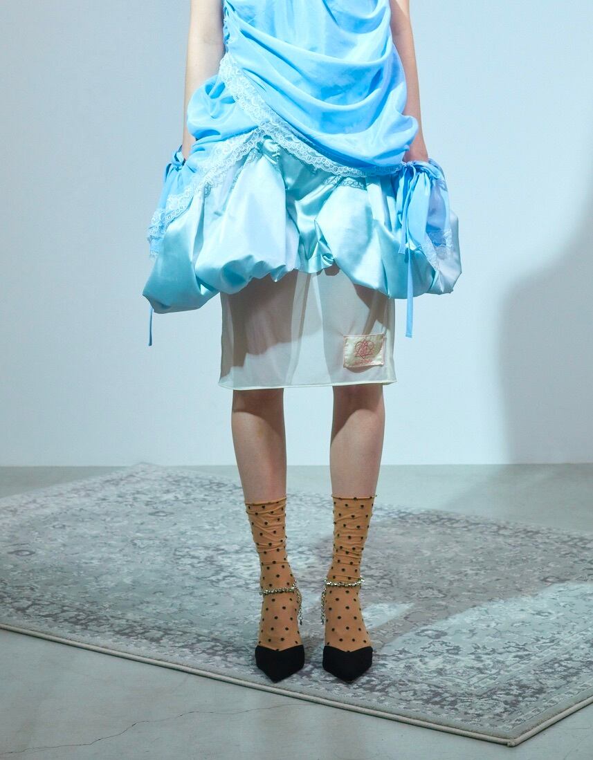 asymmetry balloon skirt - Sax