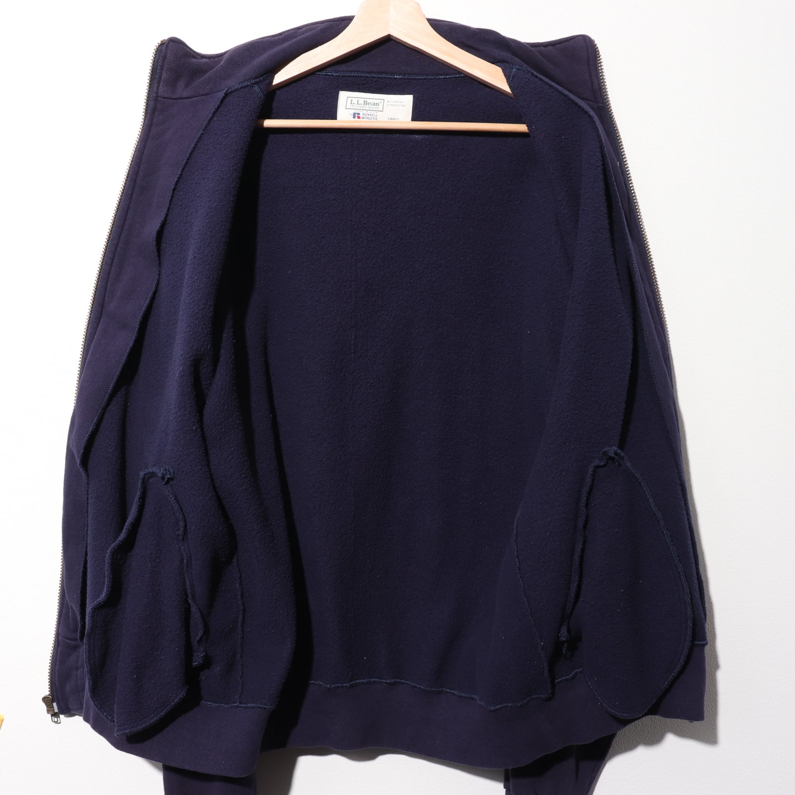 美品 L ジップアップ 茄子紺 L.L.Bean × Russell USA 80s 90s 美品 L ジップアップ 茄子紺 L.L.Bean × Russell USA 80s 90s