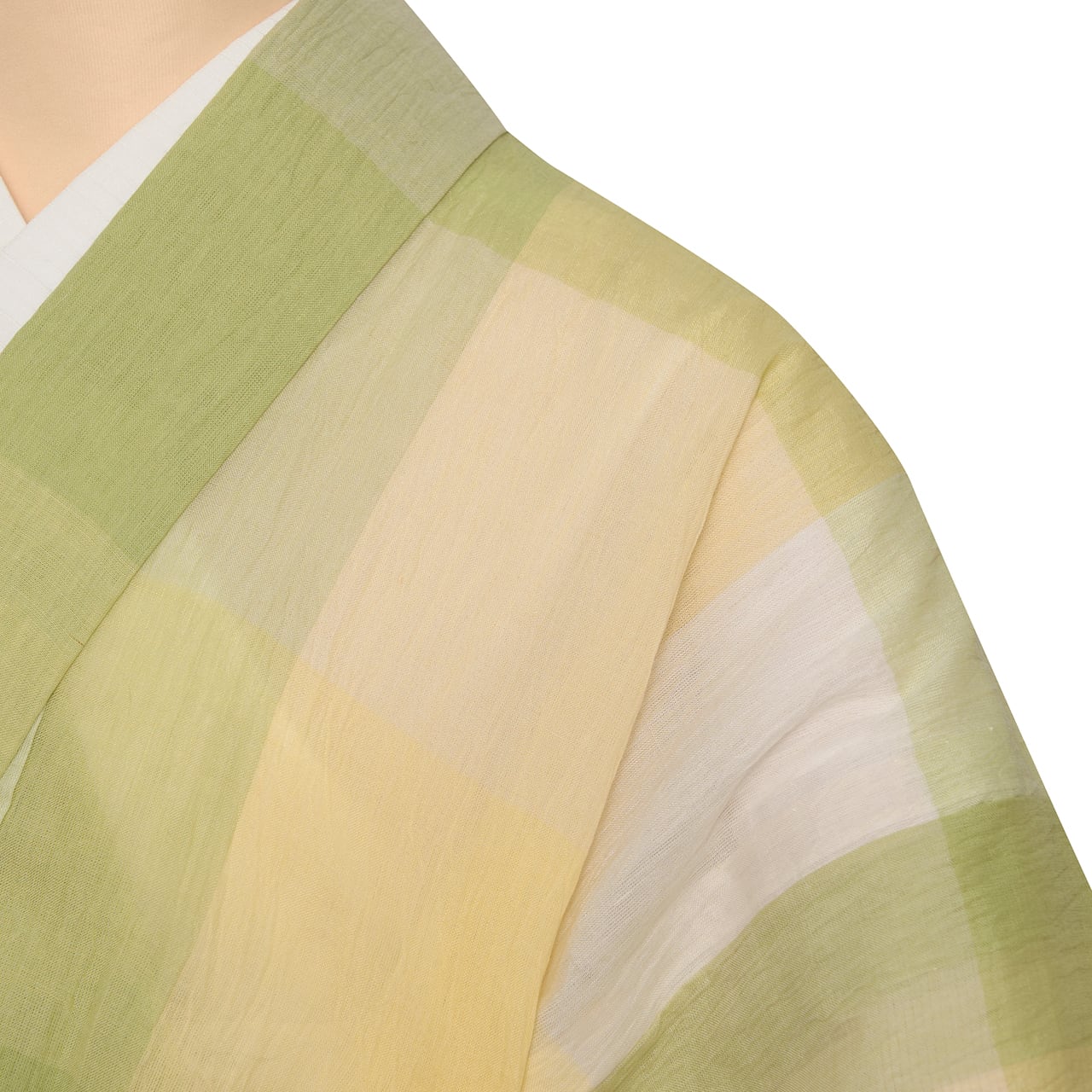 小千谷ちぢみ 大格子模様 麻単衣着物【未着用品】 | かわの屋