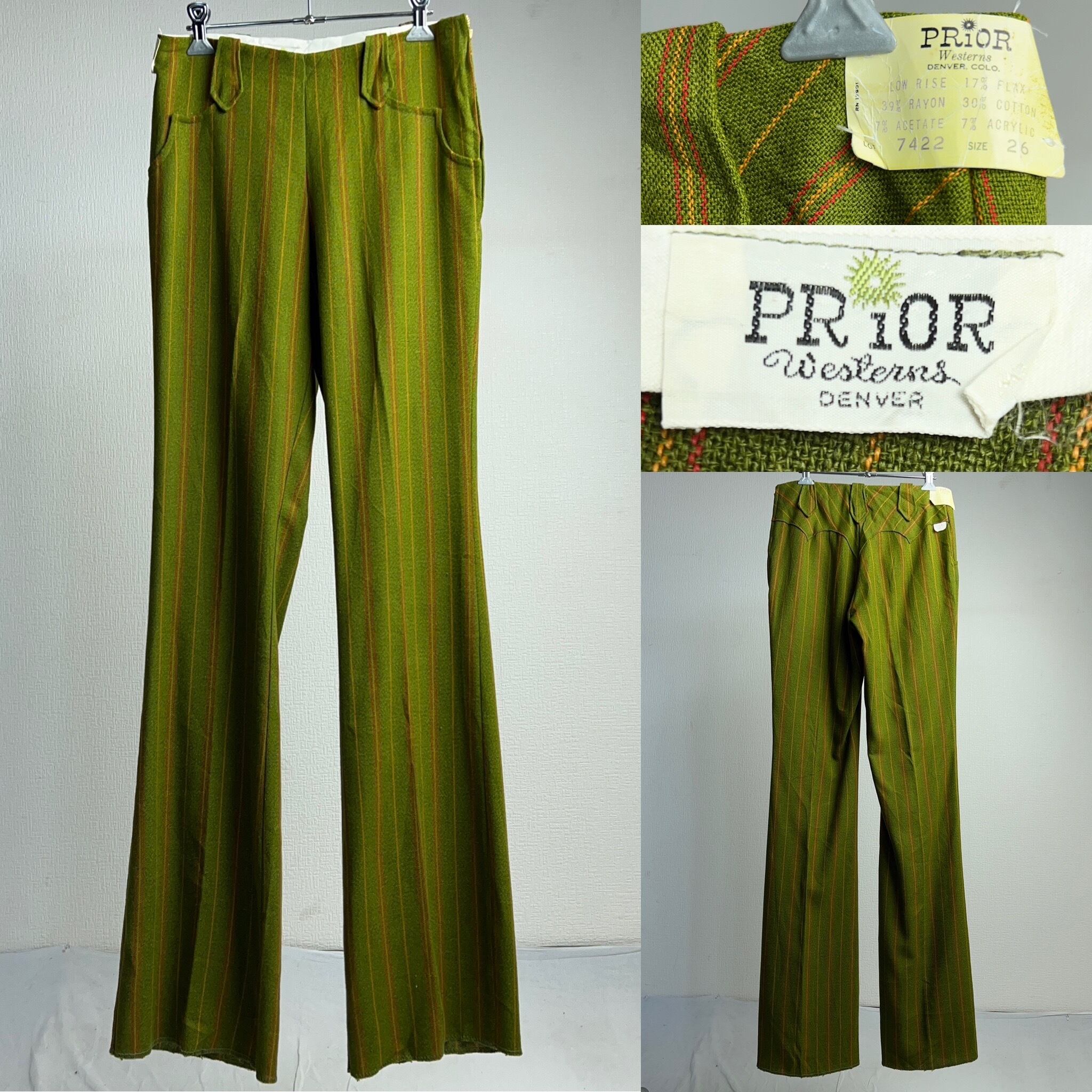 1970's “PRIOR” DEADSTOCK STRIPE FLARE SLACKS 70年代 フレア