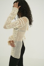 CLANE BACK OPEN CROCHET KNIT TOPS