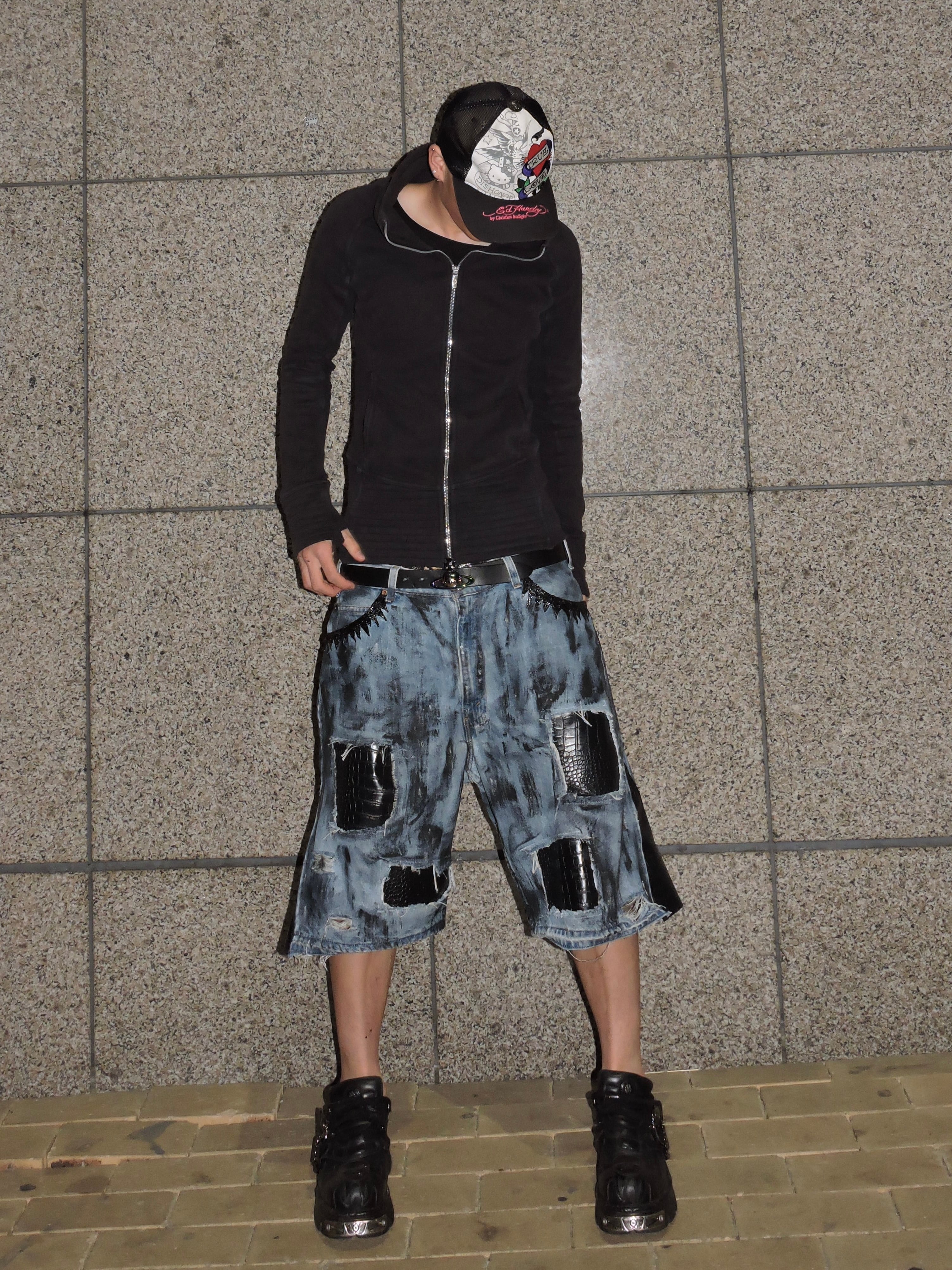wax coating flare black denim ワックスコーティング加工フレアデニム