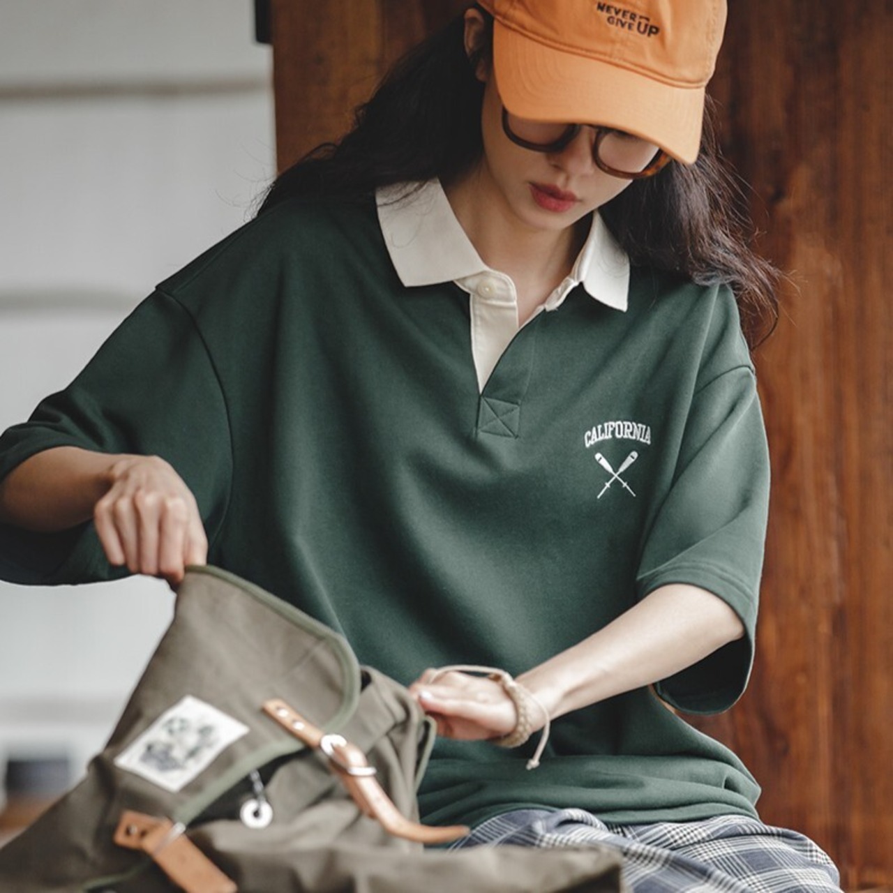 Dark Green Short Sleeve Polo Shirt / ダークグリーン ショートスリーブ ポロシャツ