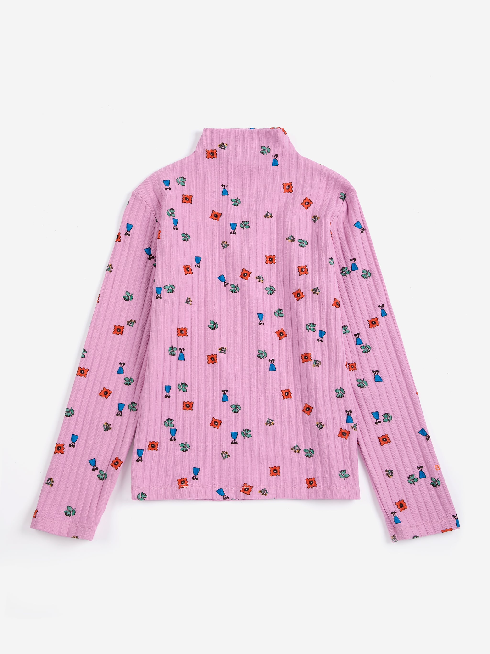 【26AW】BOBOCHOSES(ボボショーズ)Blossom all over turtleneck Tshirt(2-3y/4-5y/6-7y/8-9y/10-11y)長袖Tシャツ さくら ハイネック