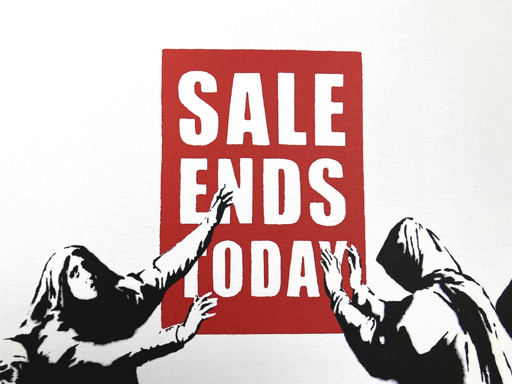 バンクシー「セール エンド トゥデイ/Sale Ends Today」展示用フック