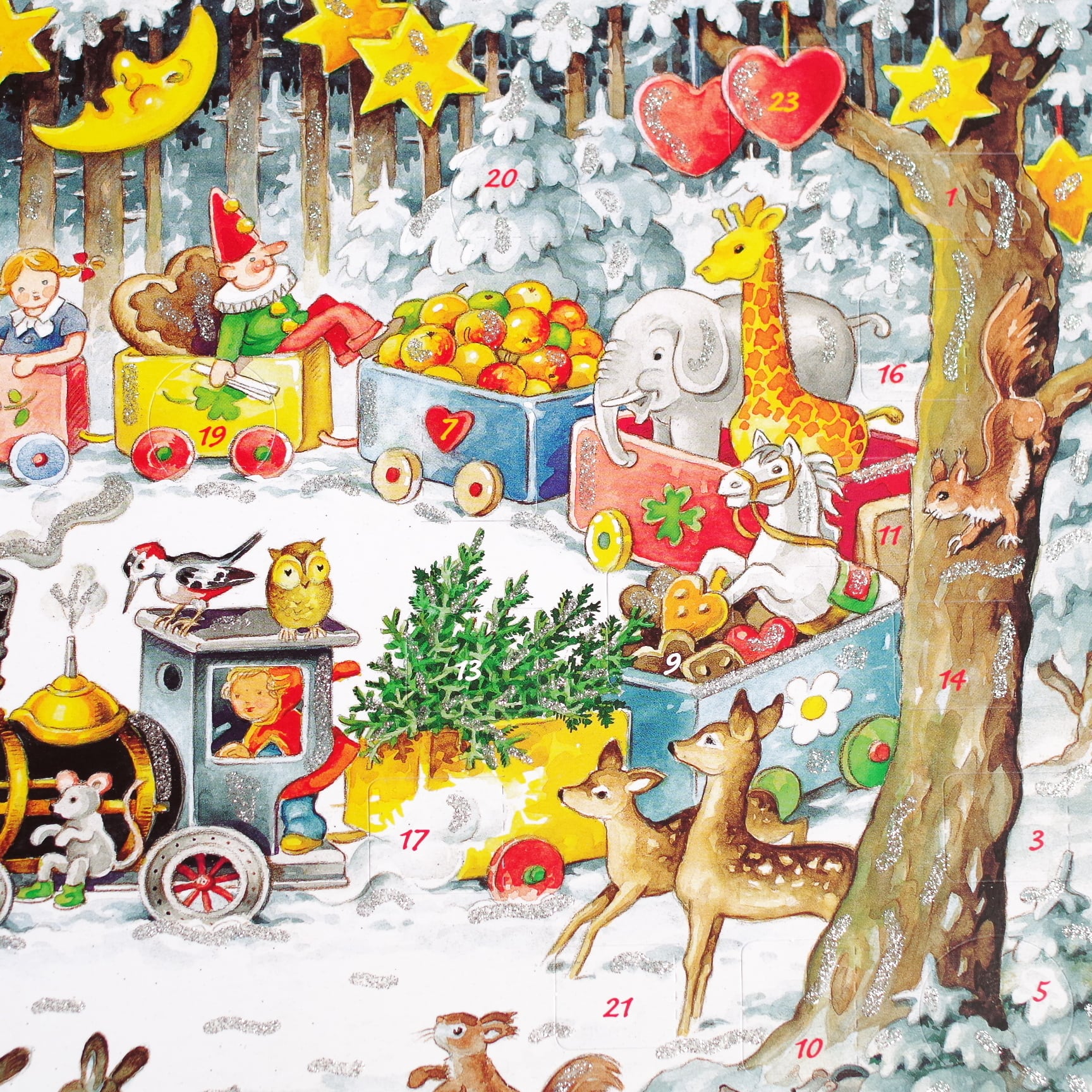 アドベントカレンダー 森の機関車（A4サイズ） | 木のおもちゃ専門店