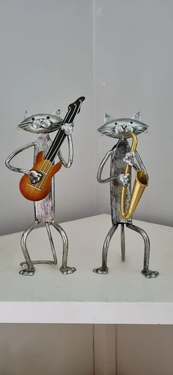 猫 キャット 小物 雑貨 置物 オブジェ アンティーク サックス 歌う