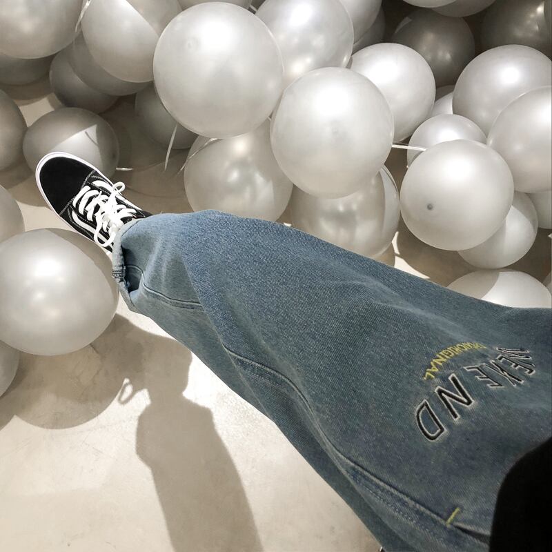 全1色 デニム パンツ ストレート カジュアル 無地 おしゃれ