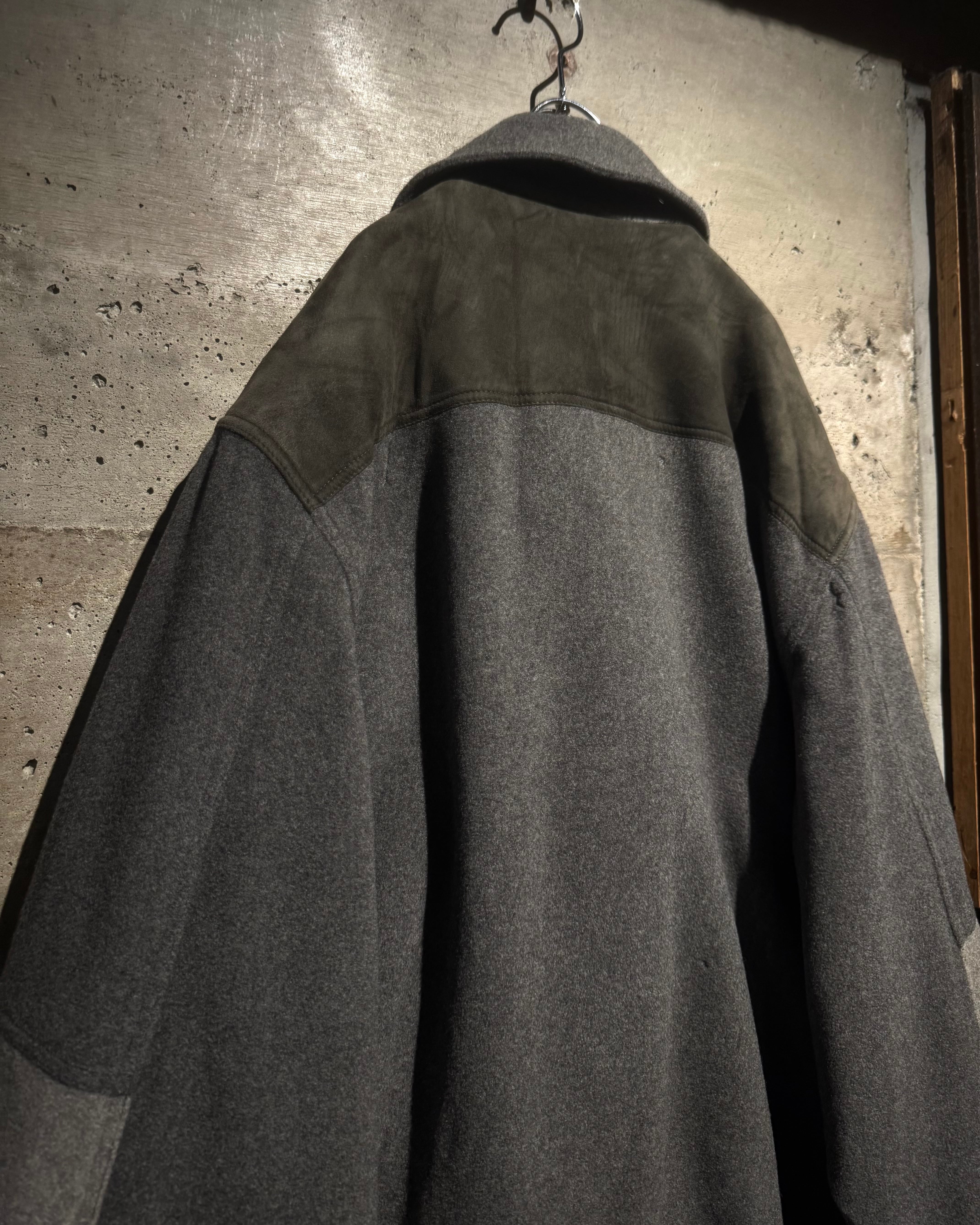 Caka】90's “UMBERTO BILANCIONI” Quilting × Faux Suede Leather Caka】90's “UMBERTO BILANCIONI” Quilting × Faux Suede Leather